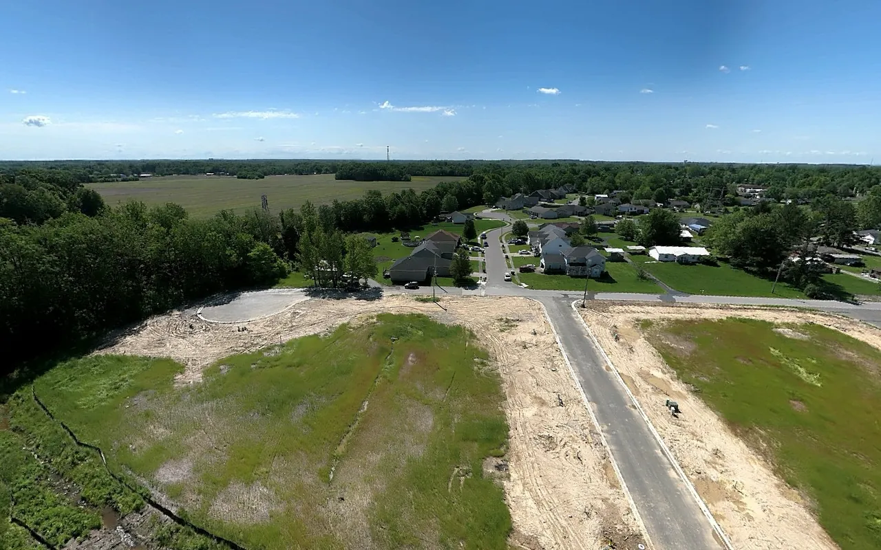Aerial 360 degree panorama preview of the Springhill Manor construction site